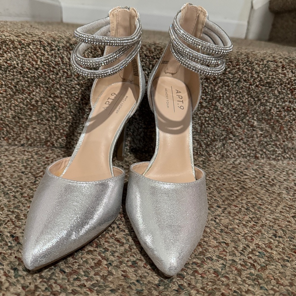 Apt. 9 Shimmering Silver Heels